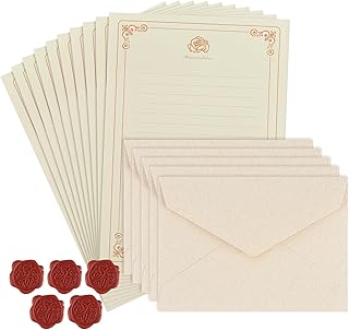 レターセット 麻布柄 手紙セット メッセージカード 封筒5枚/便箋10枚/封緘シール5枚 ラブレター ウサギアンティーク調手紙 クラフト紙 ヴィンテージ風 便箋セット 結婚式/お祝い/お礼状用/誕生日/記念日/母の日/招待状/プロポーズ(ベージュ)