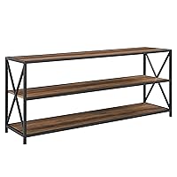 Algopix Similar Product 14 - Walker Edison 2 Shelf Industrial Wood