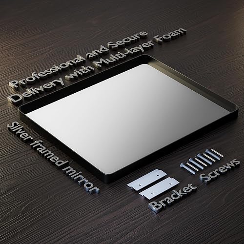 Miniatura 6 de Yamazakura Espejo de baño grande para pared, 65 x 22 pulgadas, marco negro mate, espejo de tocador de baño para sala de estar de granja, dormitorio,