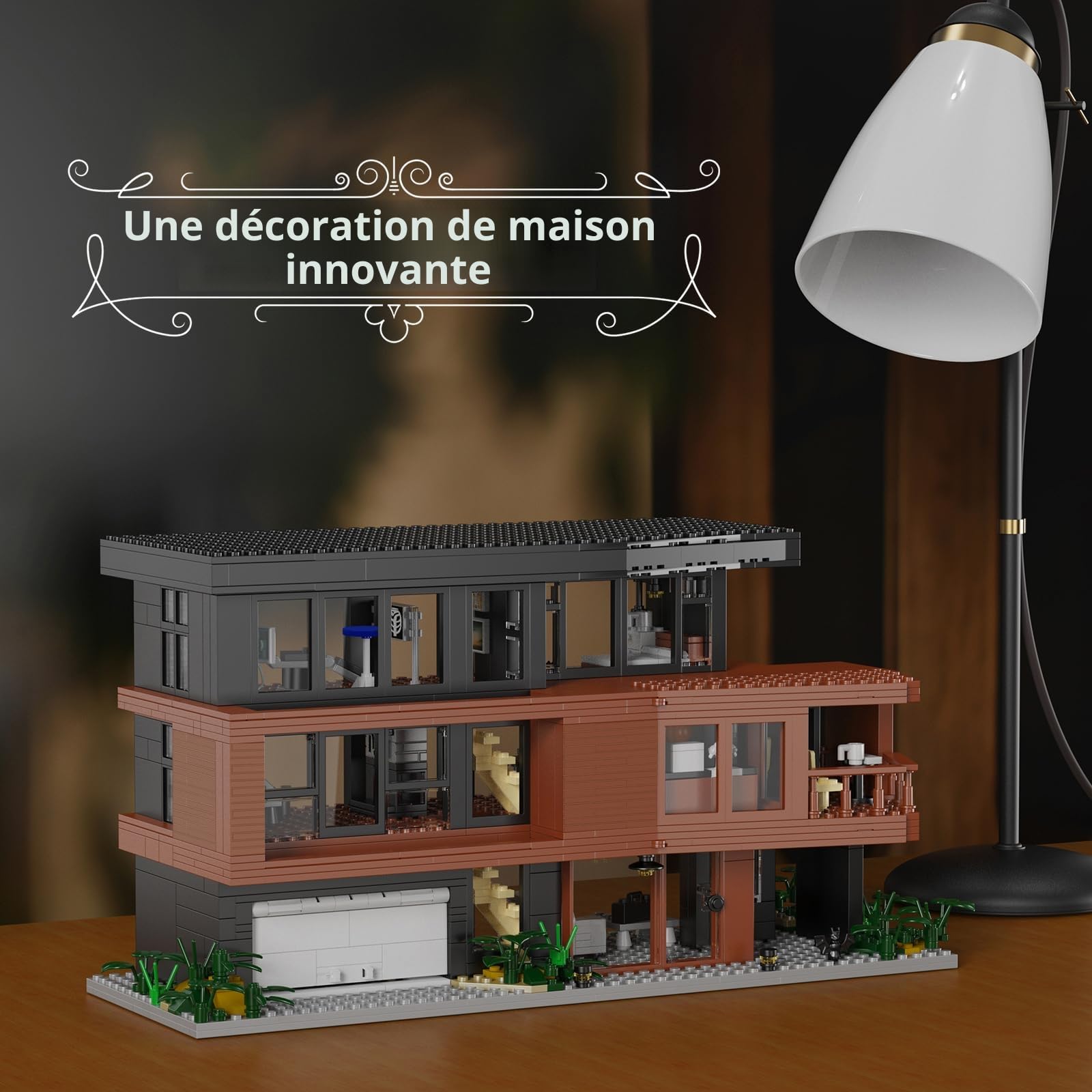 ZIQILIGHTING Ensemble de construction de maison - Jouet de construction d'architecture, idée cadeau pour adultes, enfants, amis âgés de 6 ans et plus, fans de films (864 pièces)