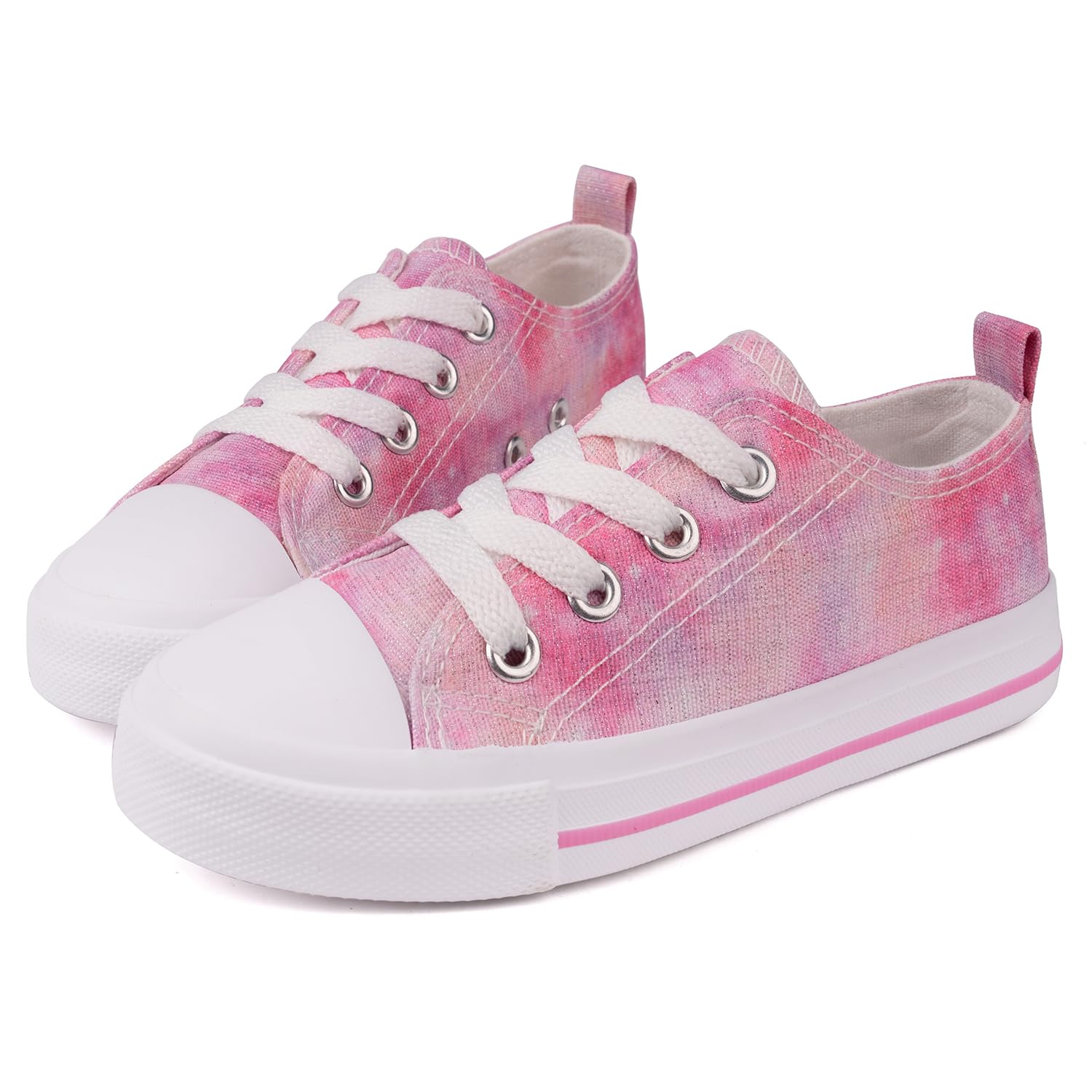 Toandon Little Girls Kids Sneakers Canvas Shoes Toddler Child Glitter