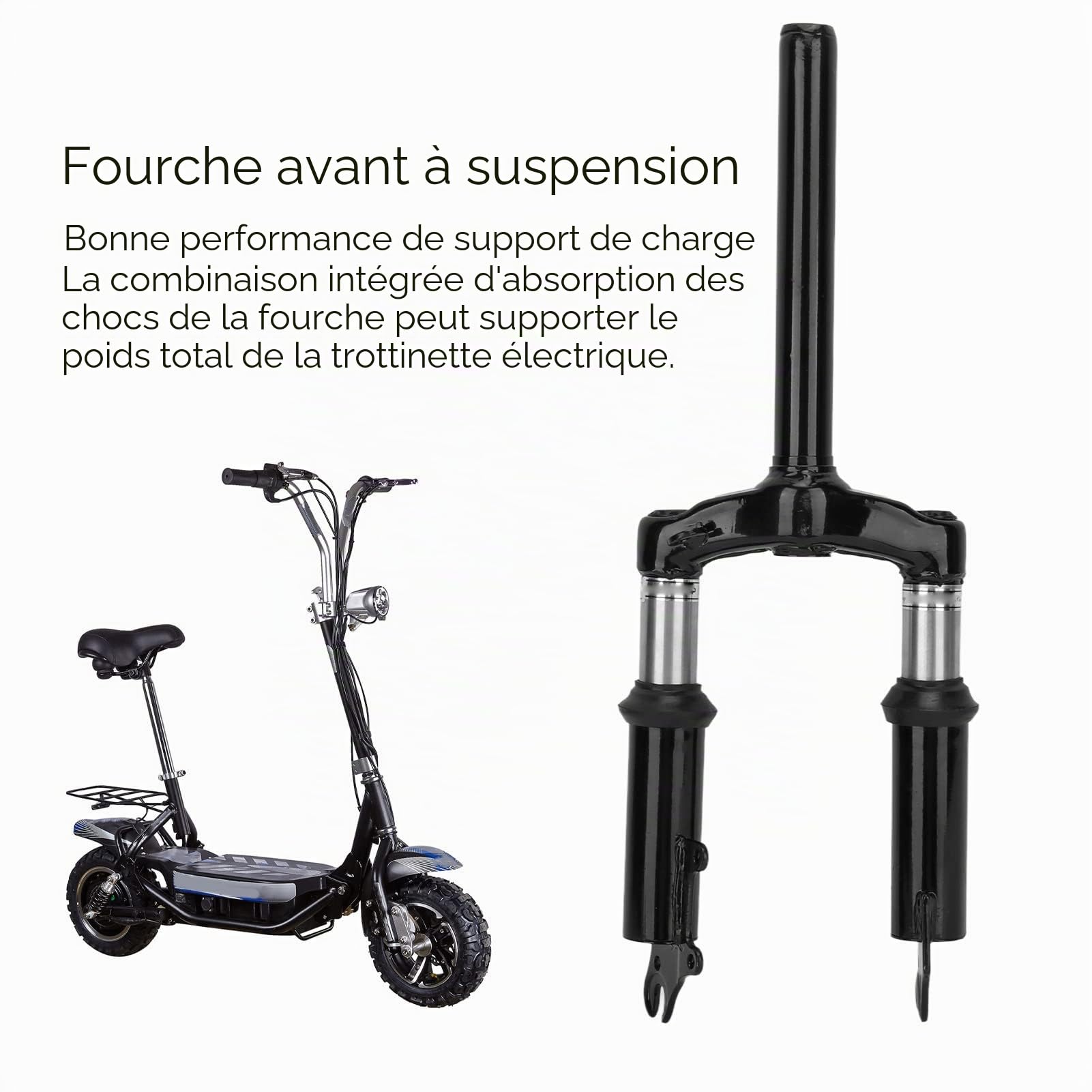 Fourche à Ressort de Scooter électrique, Pièces D'absorption des Chocs de Fourche de Suspension Avant pour la Plupart des Scooters électriques de Roues de 10 Pouces