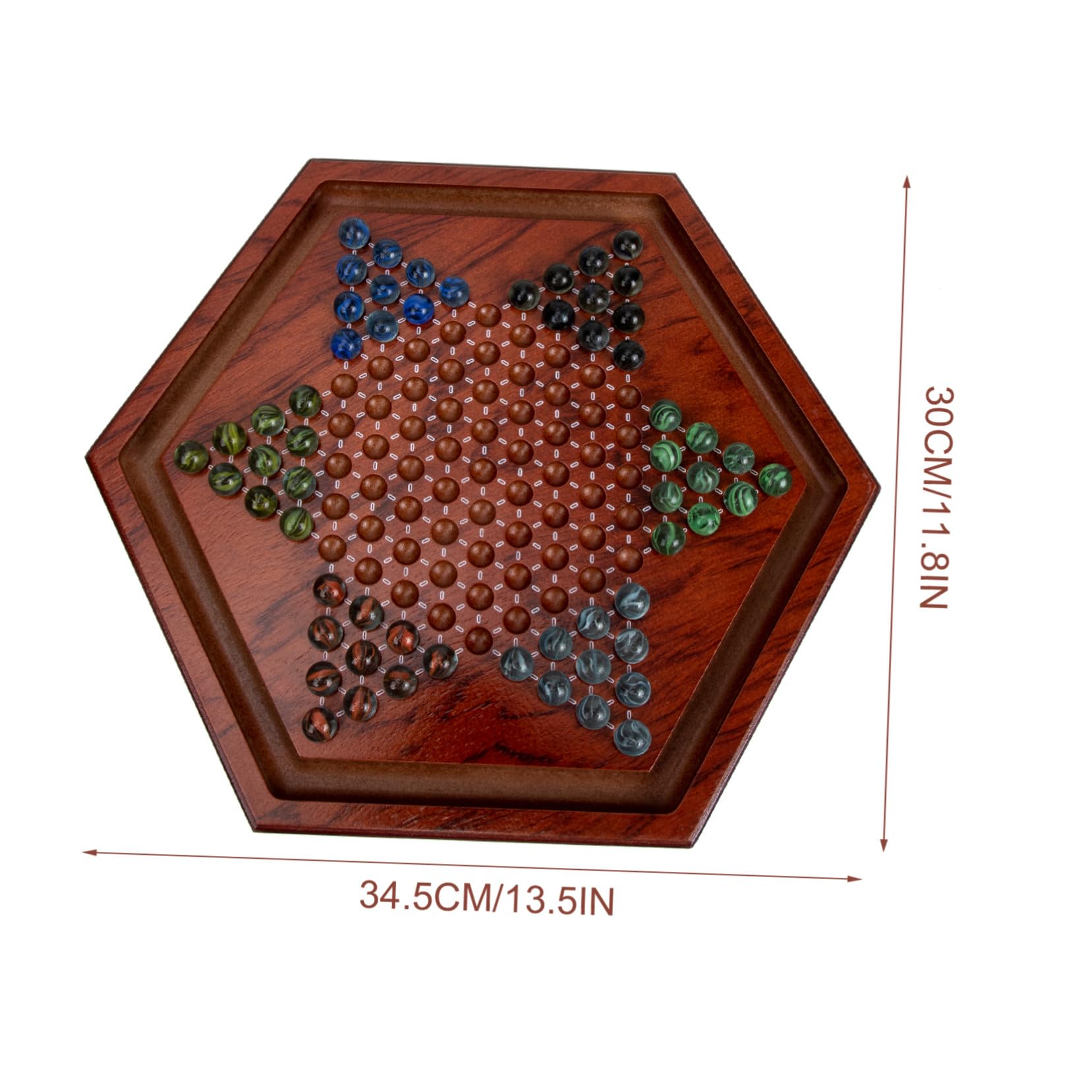 Set 1 Scacchiera Dama Cinese in Legno Naturale Tavolo Esagonale, Gioco Educativo per Bambini per Casa e Scuola, Migliora Pensiero Critico e Coordinazione Mani-cervello