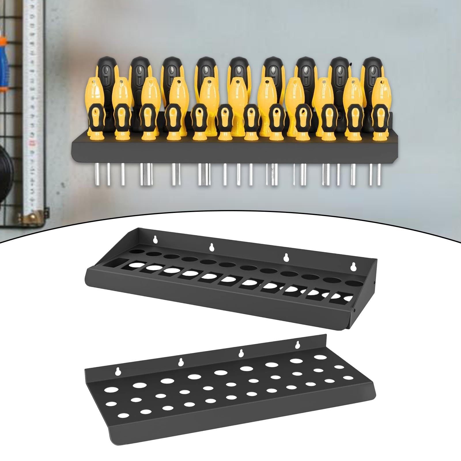 Oshhni Organizador de Destornilladores y alicates de Metal, 2 Unidades, portátil, de Pared, con Tornillos, para Herramientas de jardín.