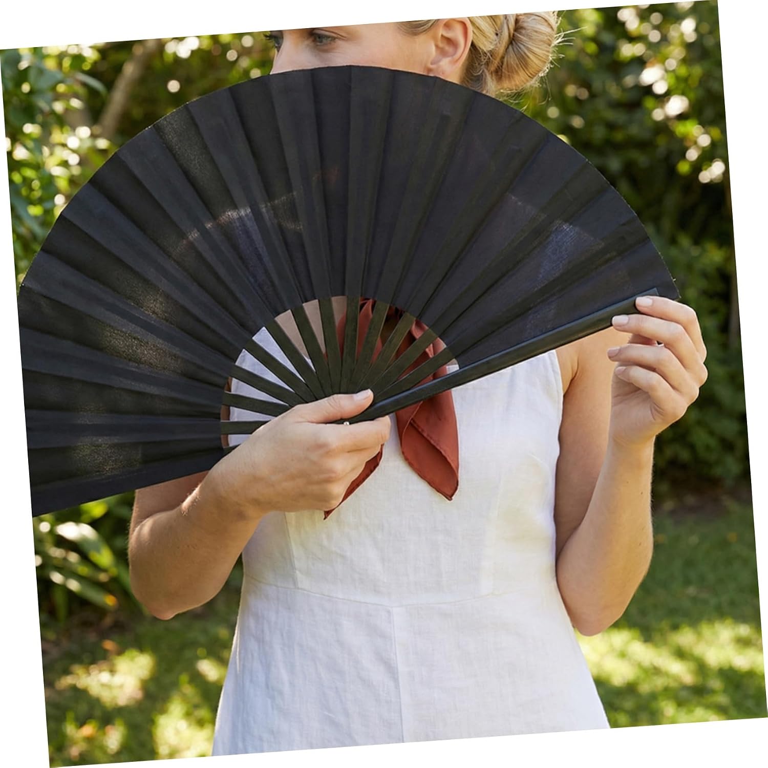 3 Sets Black Folding Kung Fu Hand Fans with Oxford Cloth and Pouch – Retro 10-inch Foldable Tai Chi Fans for Martial Arts, Line Dancing, and Performance Events