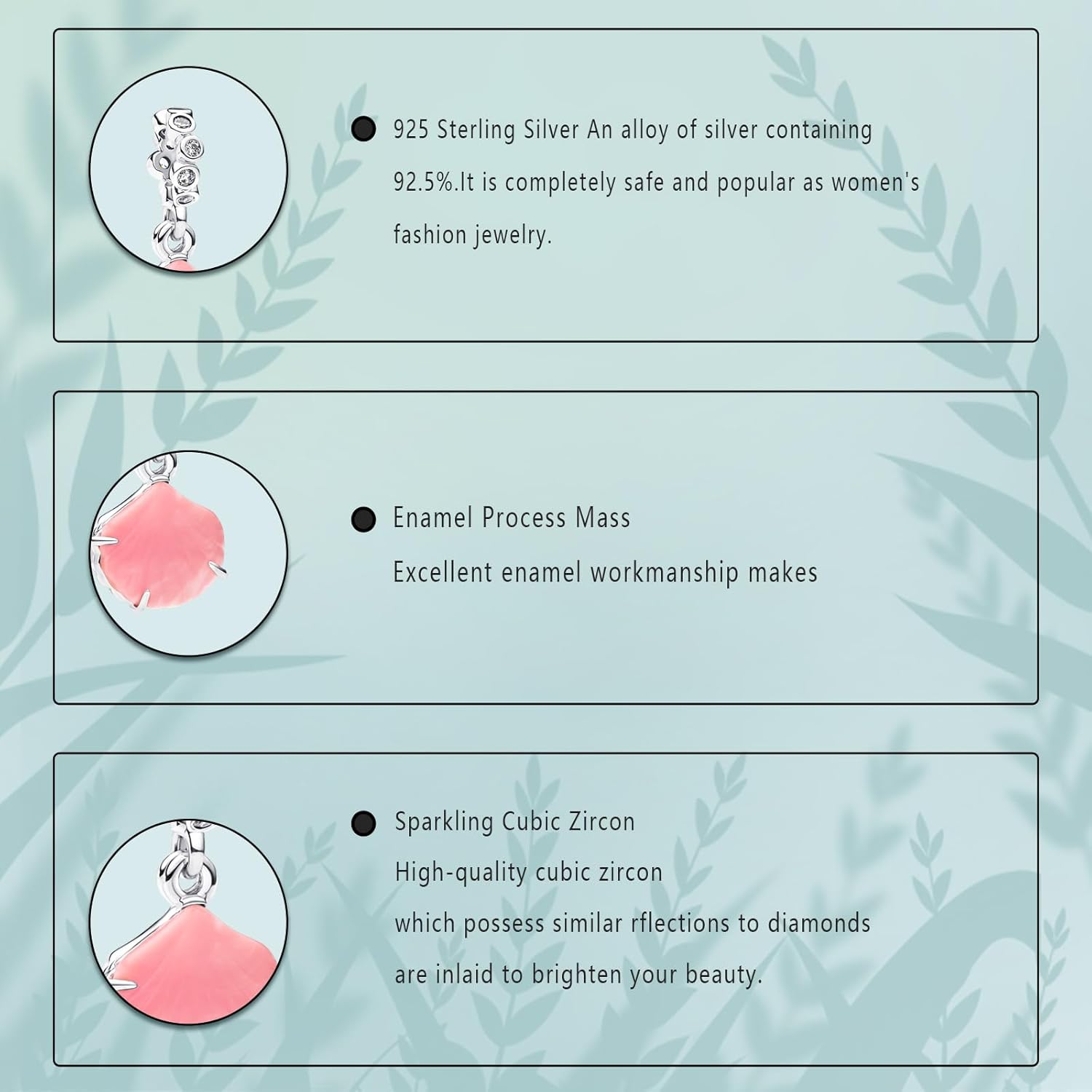 Coral Powder Shell Pendant 925 Sterling Silver Charms Fit Women's Bracelet Bead Pendant Festival Gifts for Women - Image 3