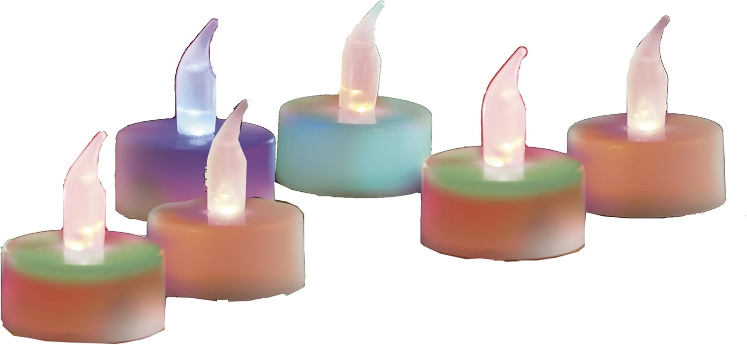 Color Changing Everlasting Tealights with 7 Rainbow Colors Six