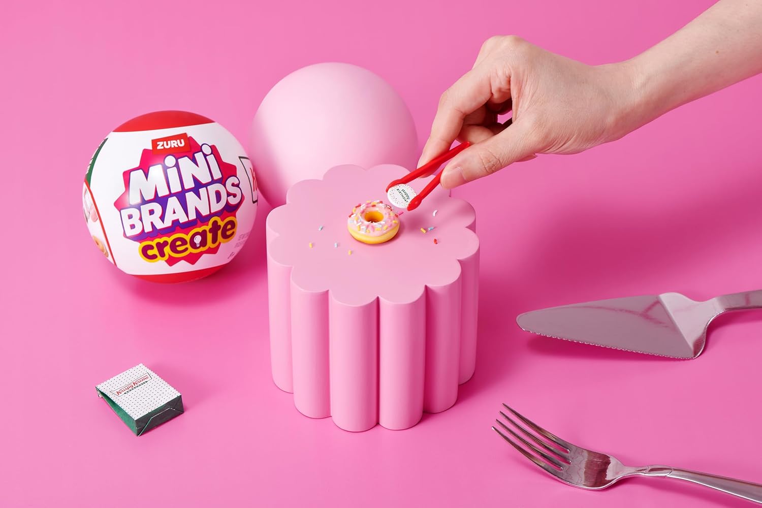 Mini Brands Create Krispy Kreme Create Series 1 Capsule by ZURU - Mini Collectibles Blind Packaging, DIY, Novelty, Resin Play, Mini Replica Food, NOT Edible, Collectors, 8+