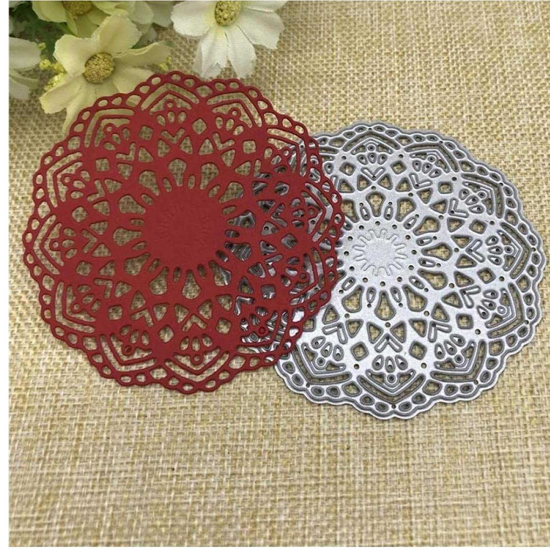 Pinicecore Metal Cutting Die Lace Circle Embossing Stencil For Diy Scrapbooking Paper Cards Crafts Die Cuts
