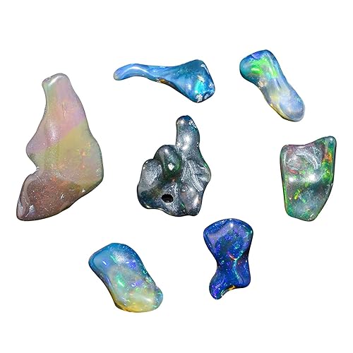 Vista 7 de 7pcs Natural Organic Pink Ethiopian Opal Crystal Gemstone, Chakra Healing Crystal, Rough Crystals and Gemstone, October Birthstone, Jewelry Making