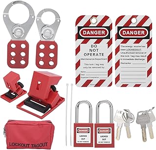 SODIAL 9 PCS Lockout Tagout Locks Tags Set Keyed Different Safety Padlocks Lockout Station Lock Out Tag Out Kit