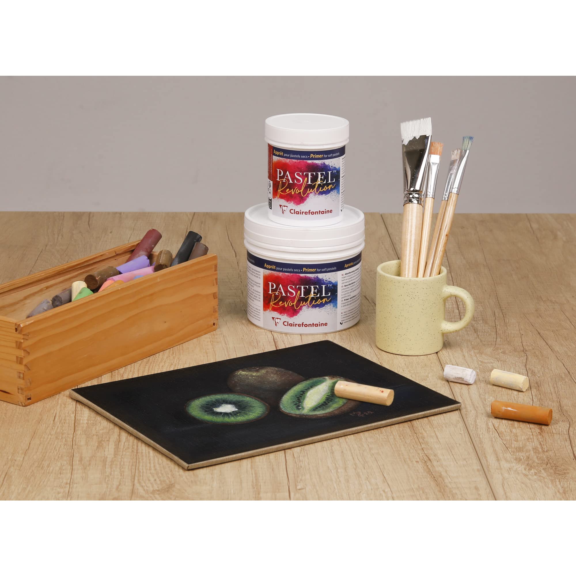 Clairefontaine 975289C - Apprêt Pastel Révolution - Apprêt pour Pastels Secs - Pot 250 ml - Idéal pour le Dessin au Pastel ou Fusain sur Toile