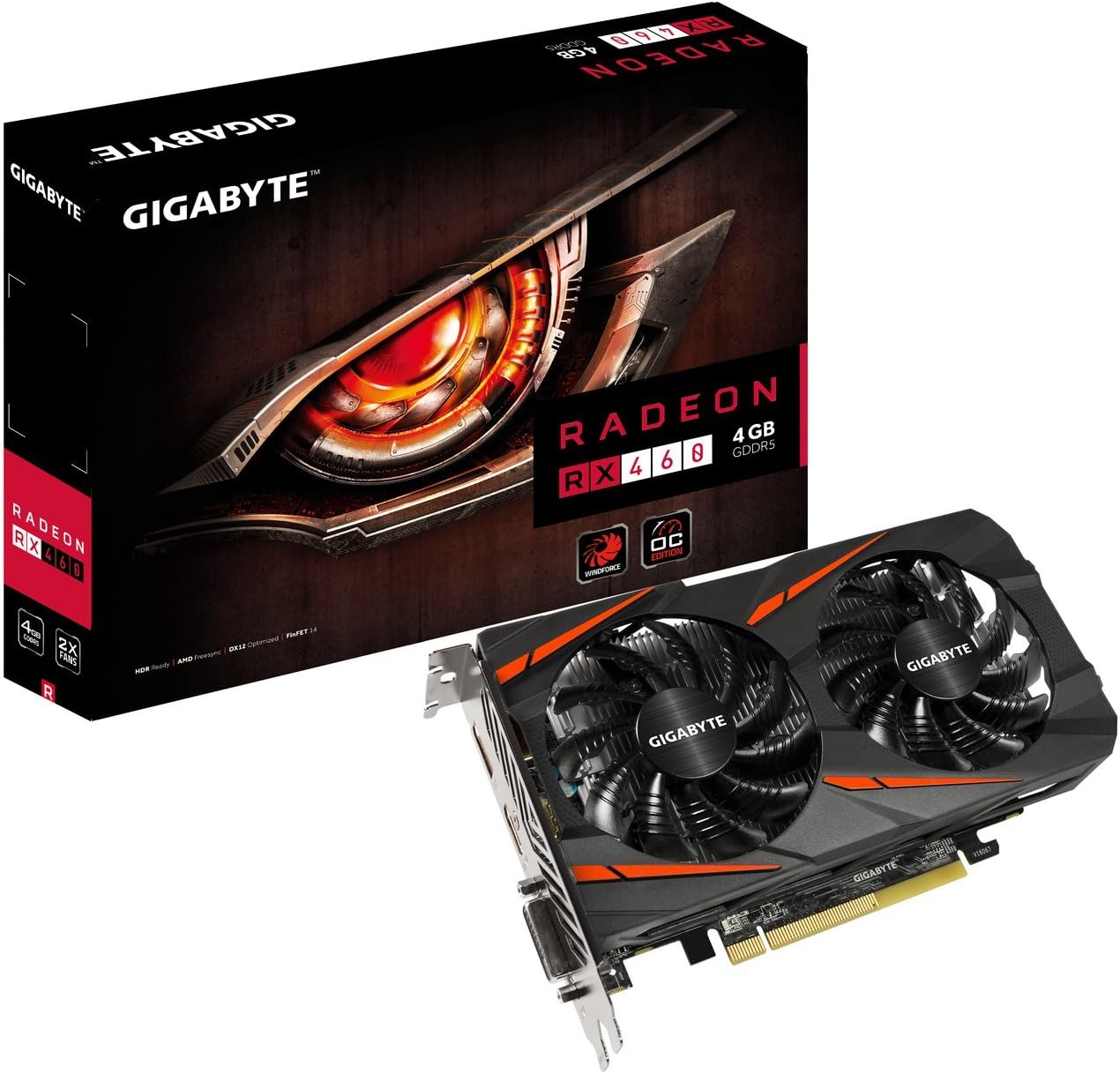 GIGABYTE Radeon Rx 460 Windforce OC 4GB GDDR5 Graphics Cards (GV-RX460WF2OC-4GD)