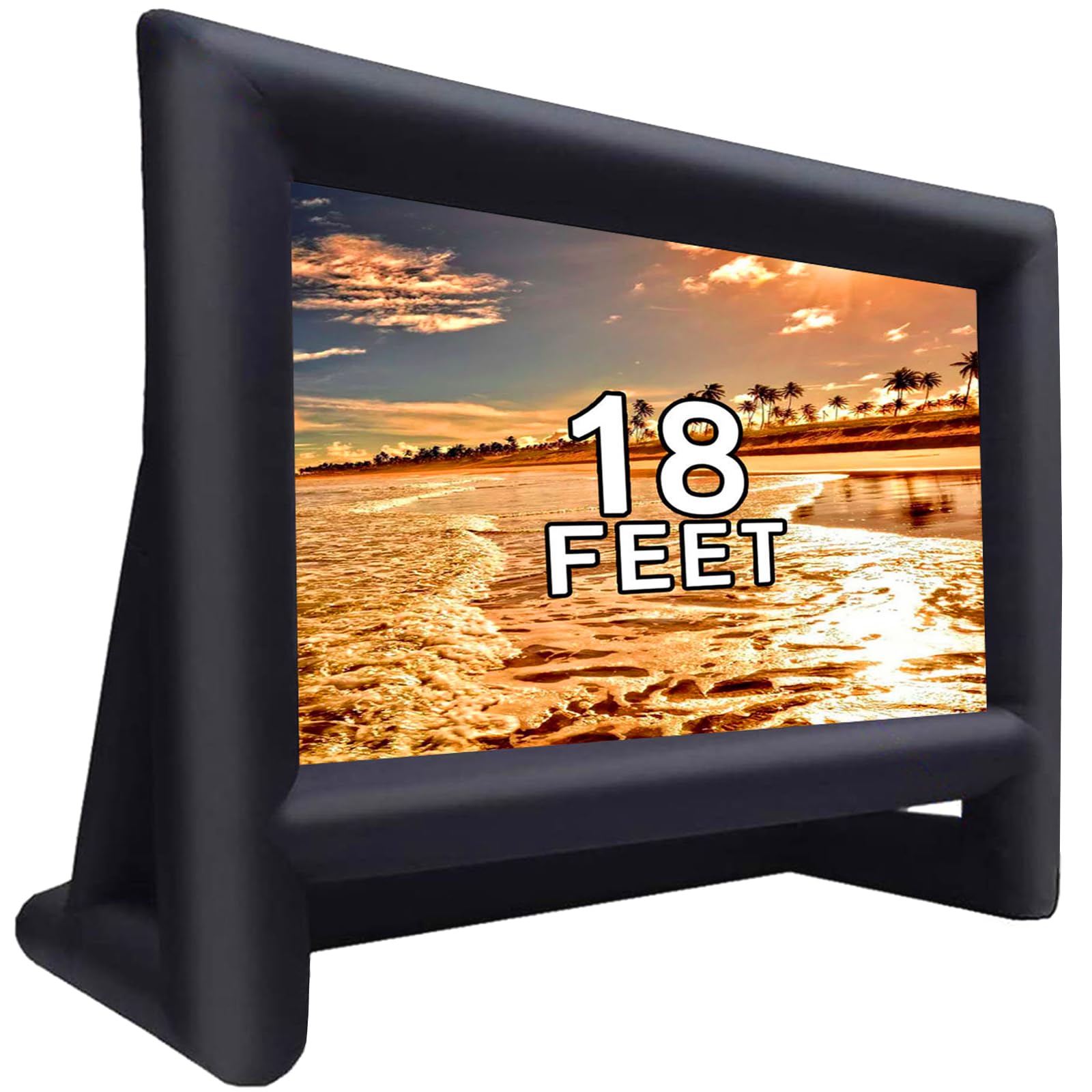 18 feet Inflatable Outdoor Projector Movie Screen - Package with Rope, Blower, Tent Stakes - Portable, Great for Outdoor and Indoor Party Watch Movies