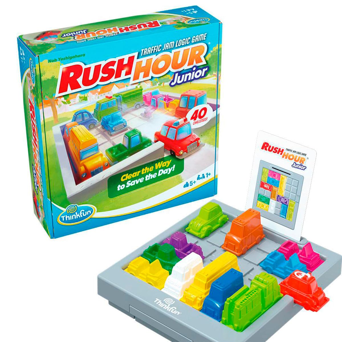 ThinkFun Rush Hour Junior - Traffic Jam Logic Brain Challenge Game - Stem Toy for Kids Age 5 Years Up