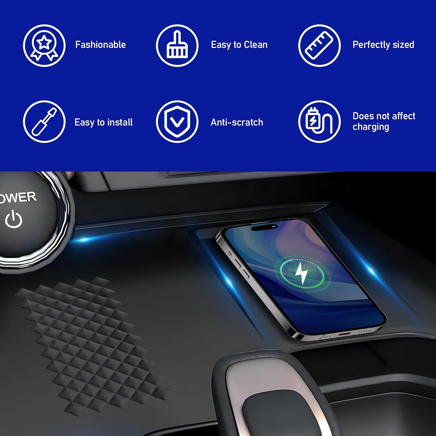 Compatible with Grand Highlander Accessories-Center Control Wireless Charging Anti-Slip Mat-Center Console Organizer-Scratch-Resistant Protectors for Interior Storage 2026 2025 2024