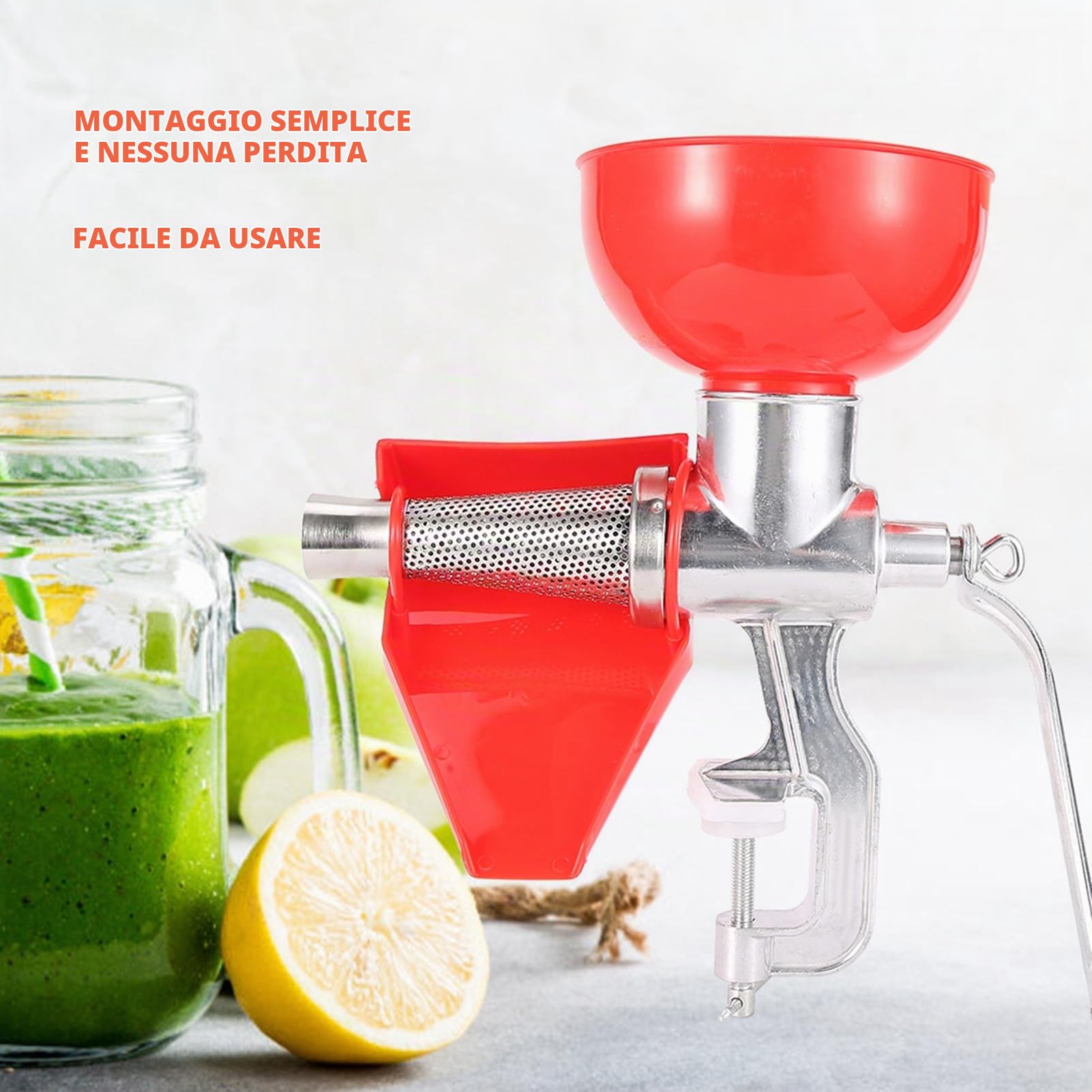 Macchina per Pomodoro Manuale, Spremipomodoro Multifunzion Pomodori per di Pomodoro Fatta in Casa con Vaschetta