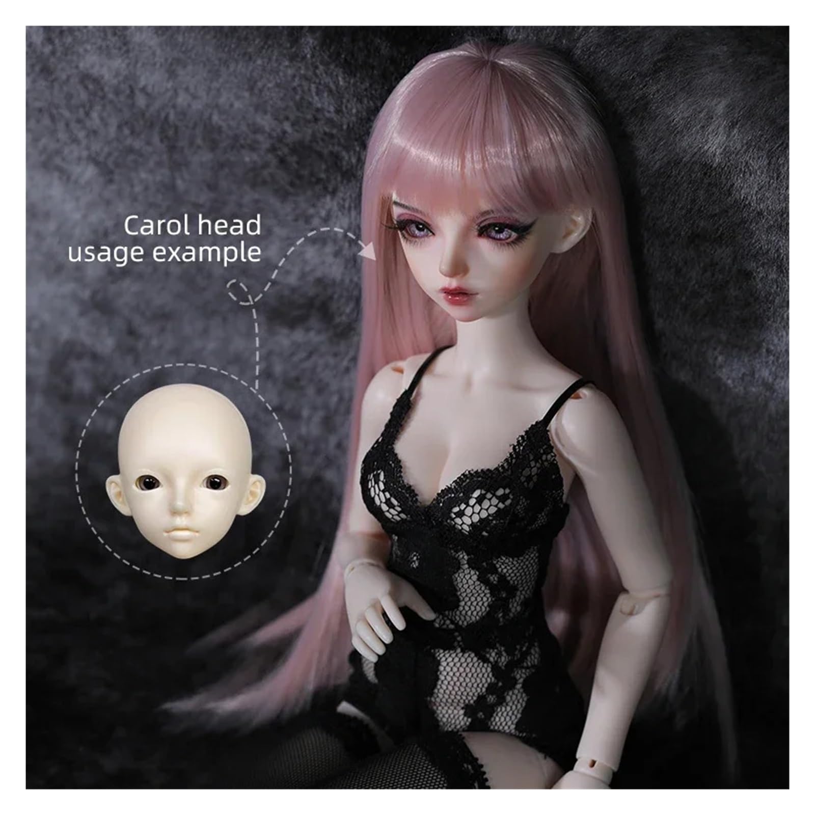 Można Wybrać Tylko Lalkę Z Przegubem Kulowym Twarzą Do Góry Zestaw Żywicy MSD BB Fairyland Zabawka Na Prezent Użytku Luodoll(Rena Head,Custom skin color)