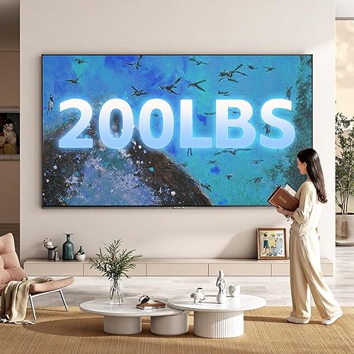 Miniatura 8 de Soporte de pared para TV ultra delgado compatible con televisores planos y de marco de 55 a 100 pulgadas, soporte de TV de perfil bajo con