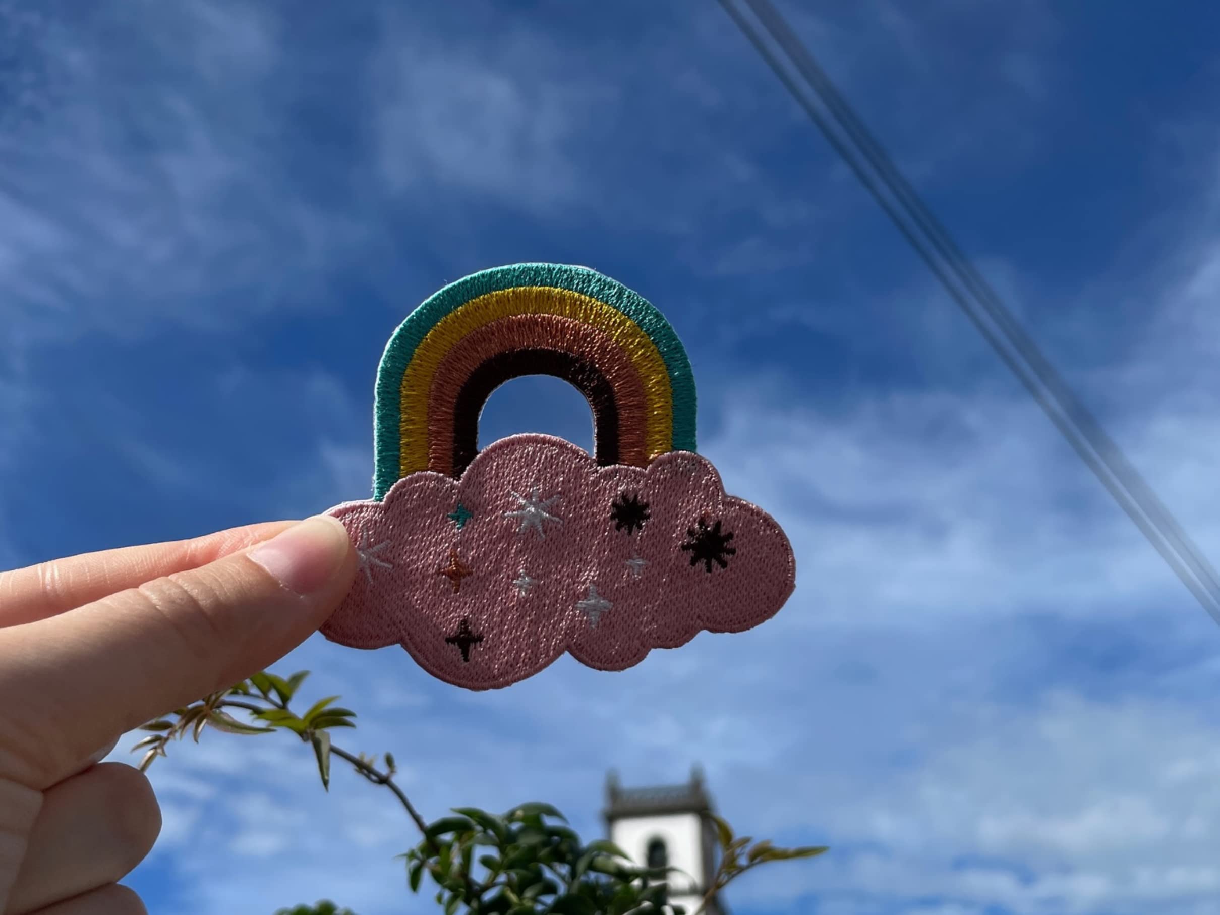 Finally Home Toppa termoadhesiva – Piccolo Arcobaleno tra le Nuvole | Colori Patch termoadesivo, Felicità Patch da stirare, Natura Fregio termoadesivo, Bambini Toppa da cucire