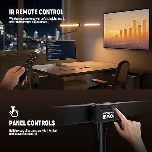 Miniatura 5 de NEEWER Versión de nivel de entrada, lámpara LED de 32 pulgadas de abrazadera de escritorio para oficina en casa y dormitorio, barra de luz de