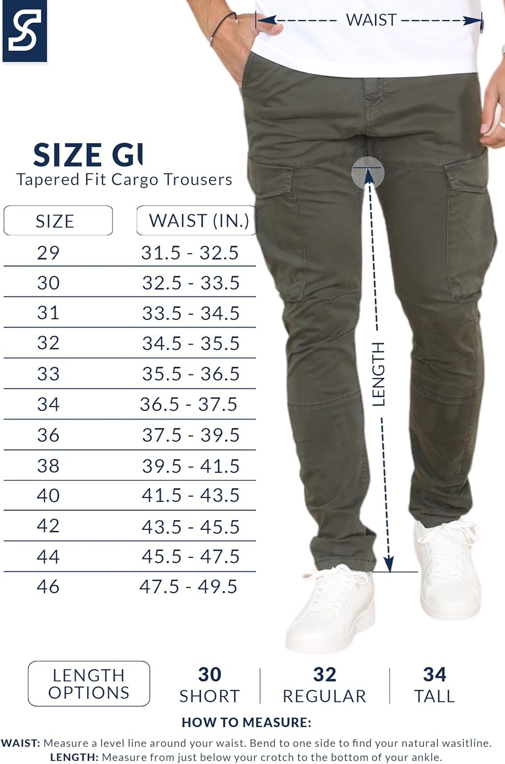 Soroor Cargo Pants for Men, Slim Fit Tapered Mens Cargo Pants, Tactical Pant for Men Work & Utility | Stretch Sateen Cotton