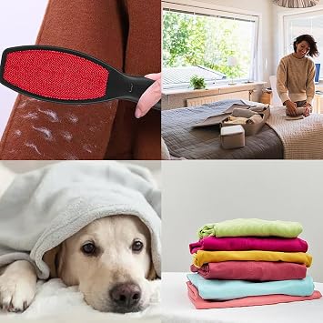 2 Pcs Black Lint Brush for Clothes, Pet Hair Remover Brush for Clothes, Clothes Brush for Pet Hair, Fluff Remover Reusable Pet Hair Remover for Fabric Carpet And Clothing