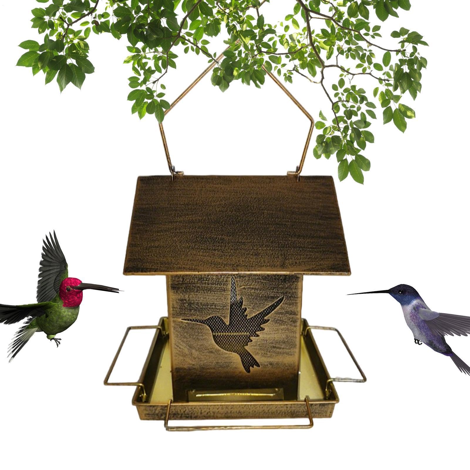 Mangeoire à oiseaux en métal suspendue pour animer et sublimer votre balcon et votre cour