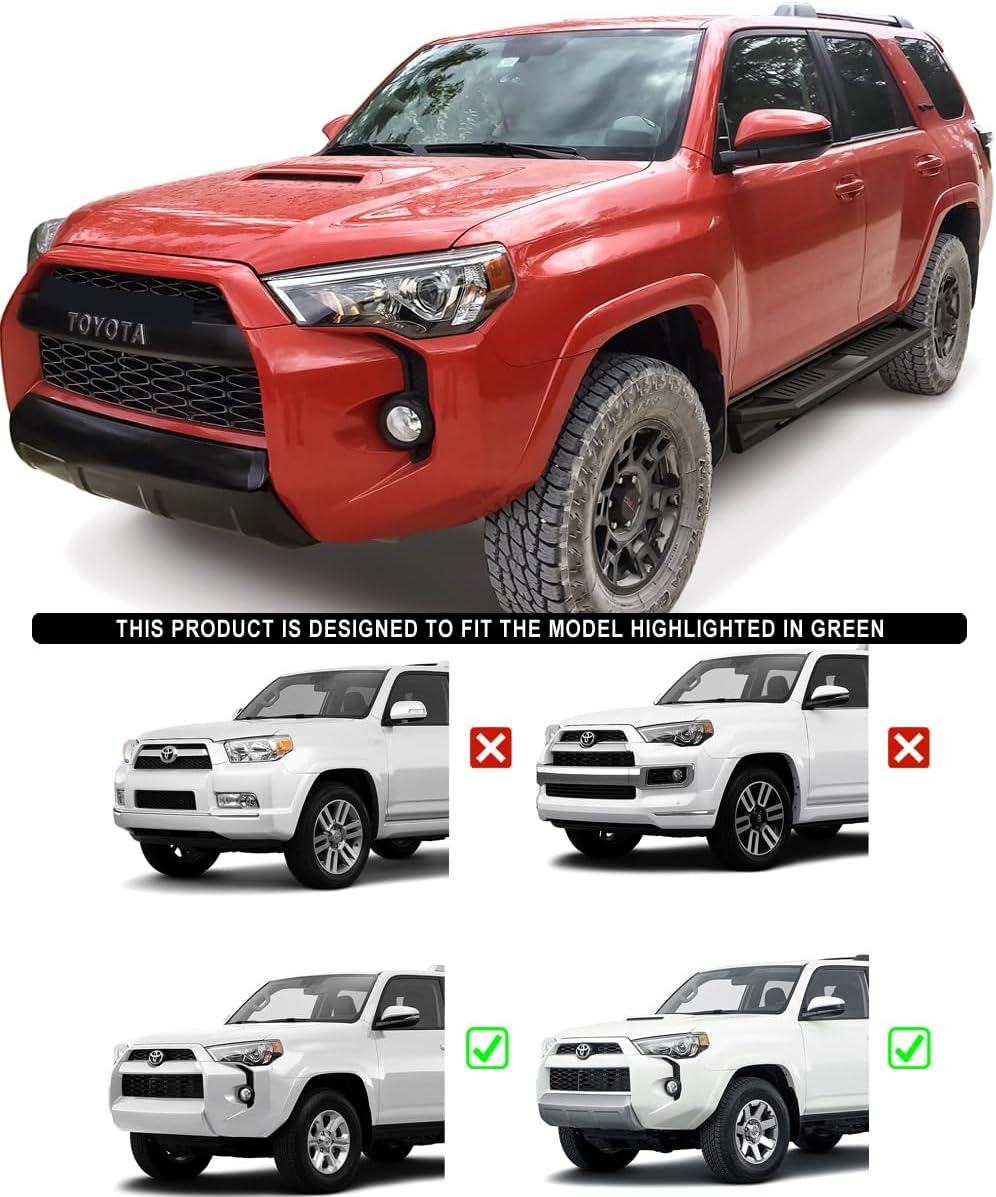 APS 6.5in Side Armor Stainless Steel Running Boards Compatible with Toyota 4Runner 2014-2024 SR5 & 14-24 TRD Pro & 17-24 TRD Off-Road (Nerf Bars Side Steps Side Bars)