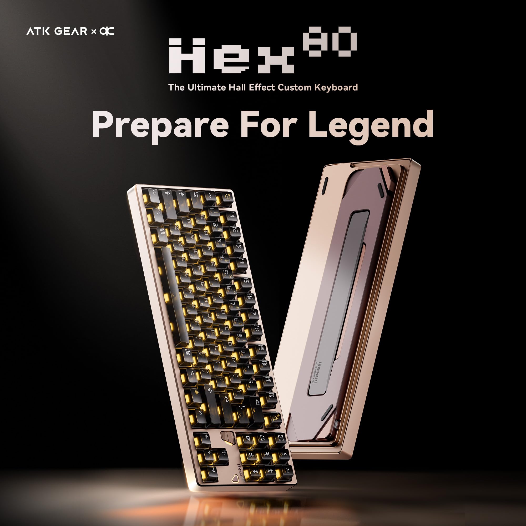 ATK X QK HEX80 SandGold 磁気ゲーミングキーボード Amazon.com: ATK x QK Hex80 HE Magnetic Gaming Keyboard, 80% TKL