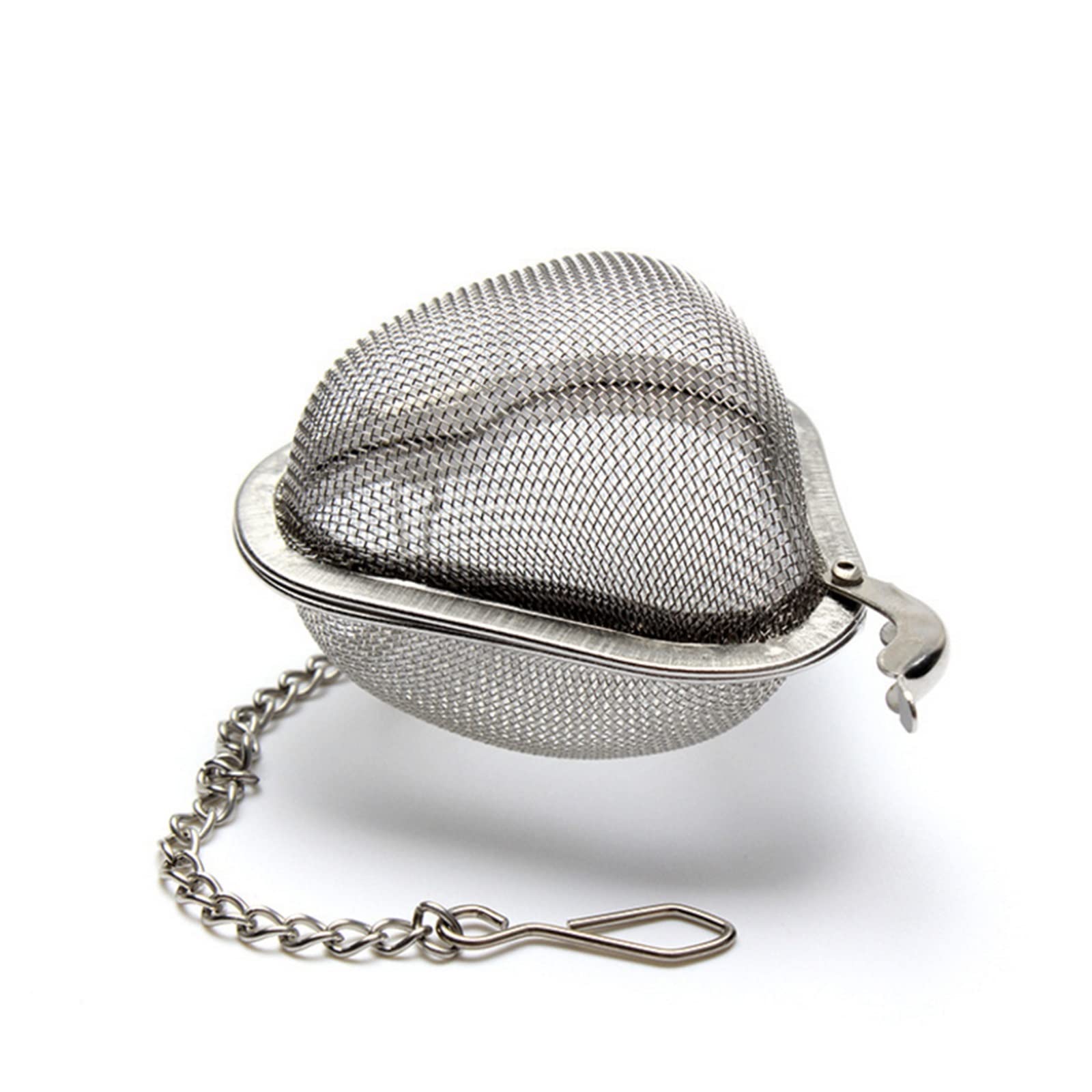 Colador de té de acero inoxidable con forma de corazón, filtro de té, hojas, especias, hierbas, filtro reutilizable para cocina