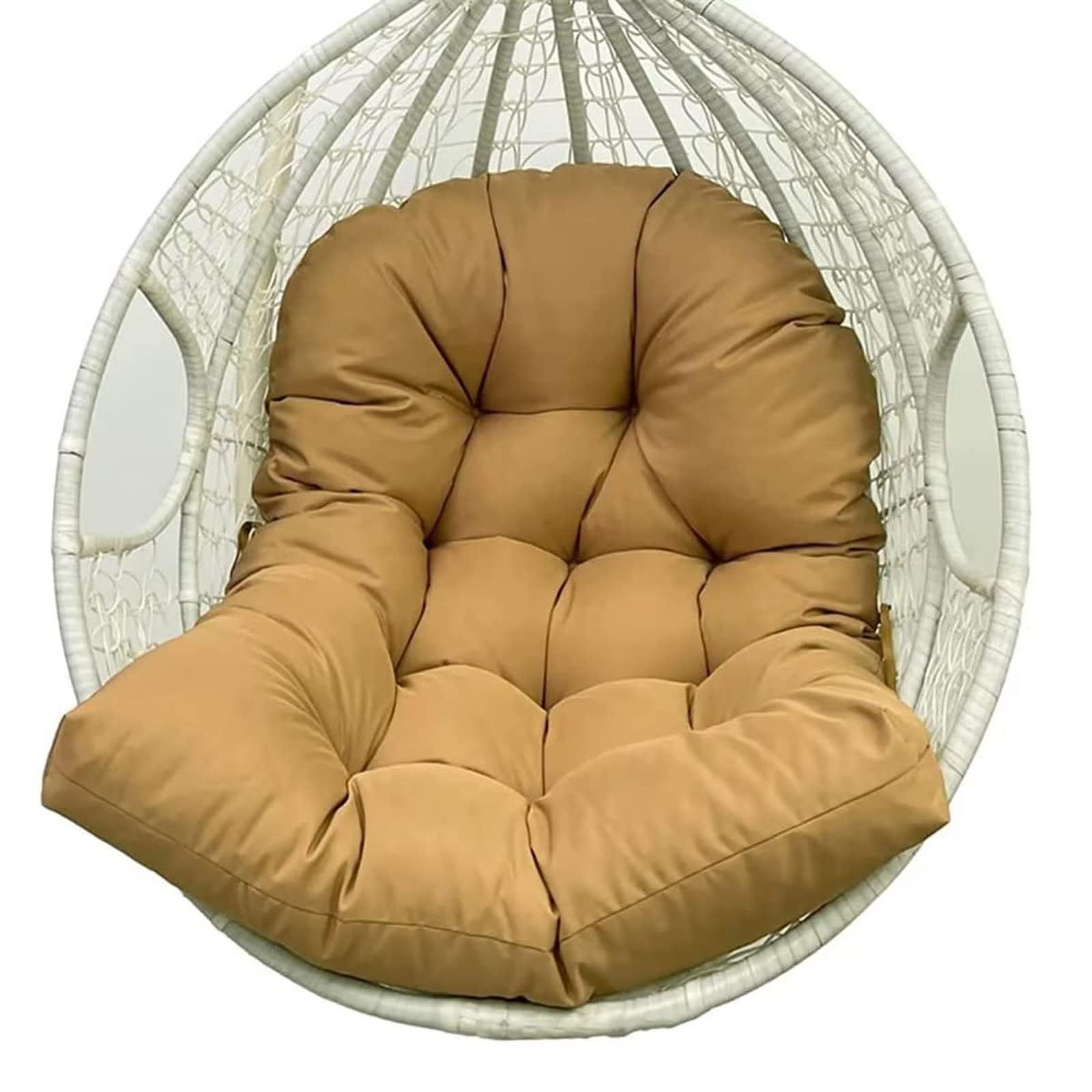 Meiiron Outdoor Patio Hanging Chair Hammock Swing Egg Chair Cushion, Stand Rattan Hanging Egg Chair Cushion Pads Indoor/Outdoor Hanging Chair Pad for Patio Bedroom Balcony(Style 3)