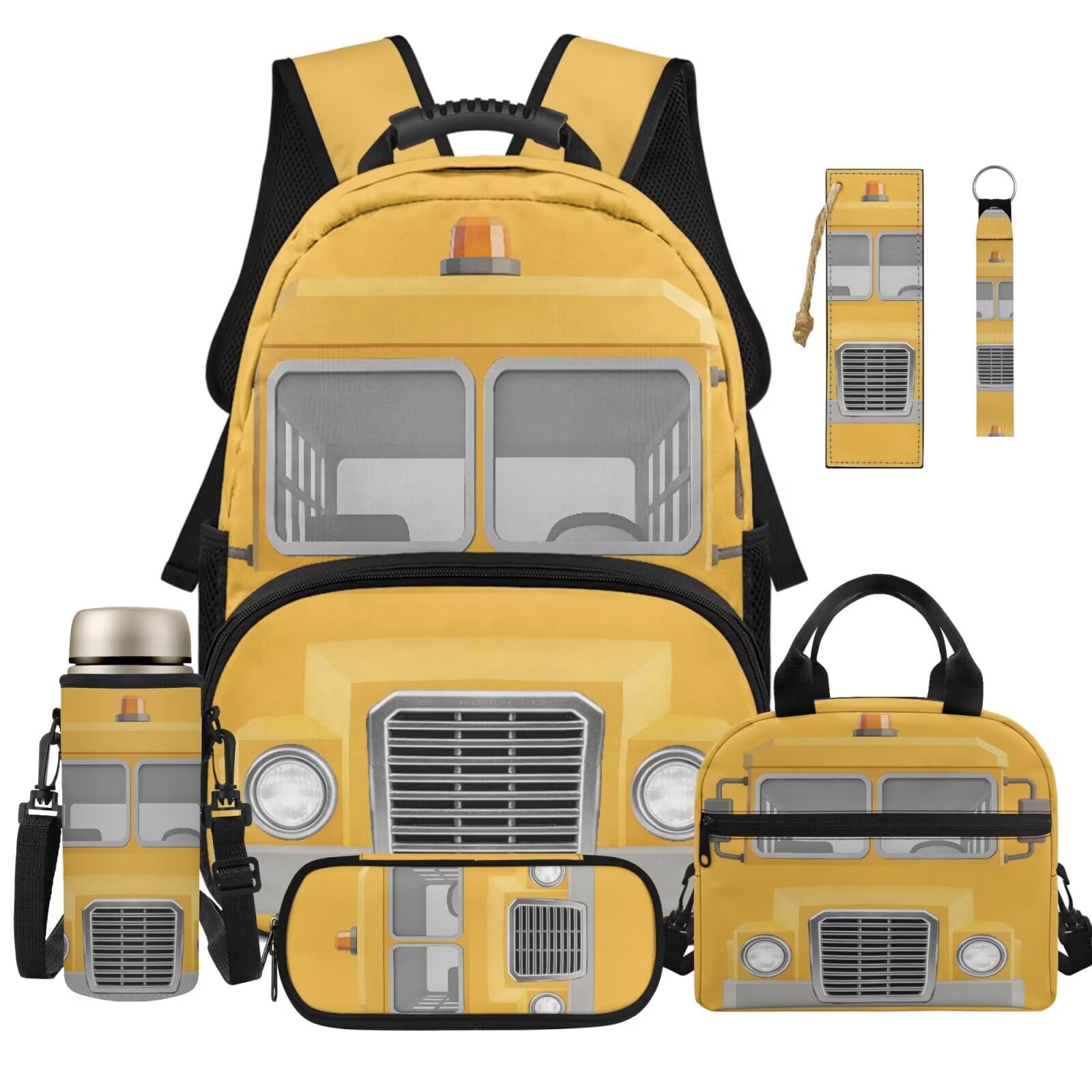 Dolyues Mochila 6 en 1 para niños de 8 a 10 años, mochilas de regreso a clases para niños de 5º grado, Autobús escolar, Mochilas daypack