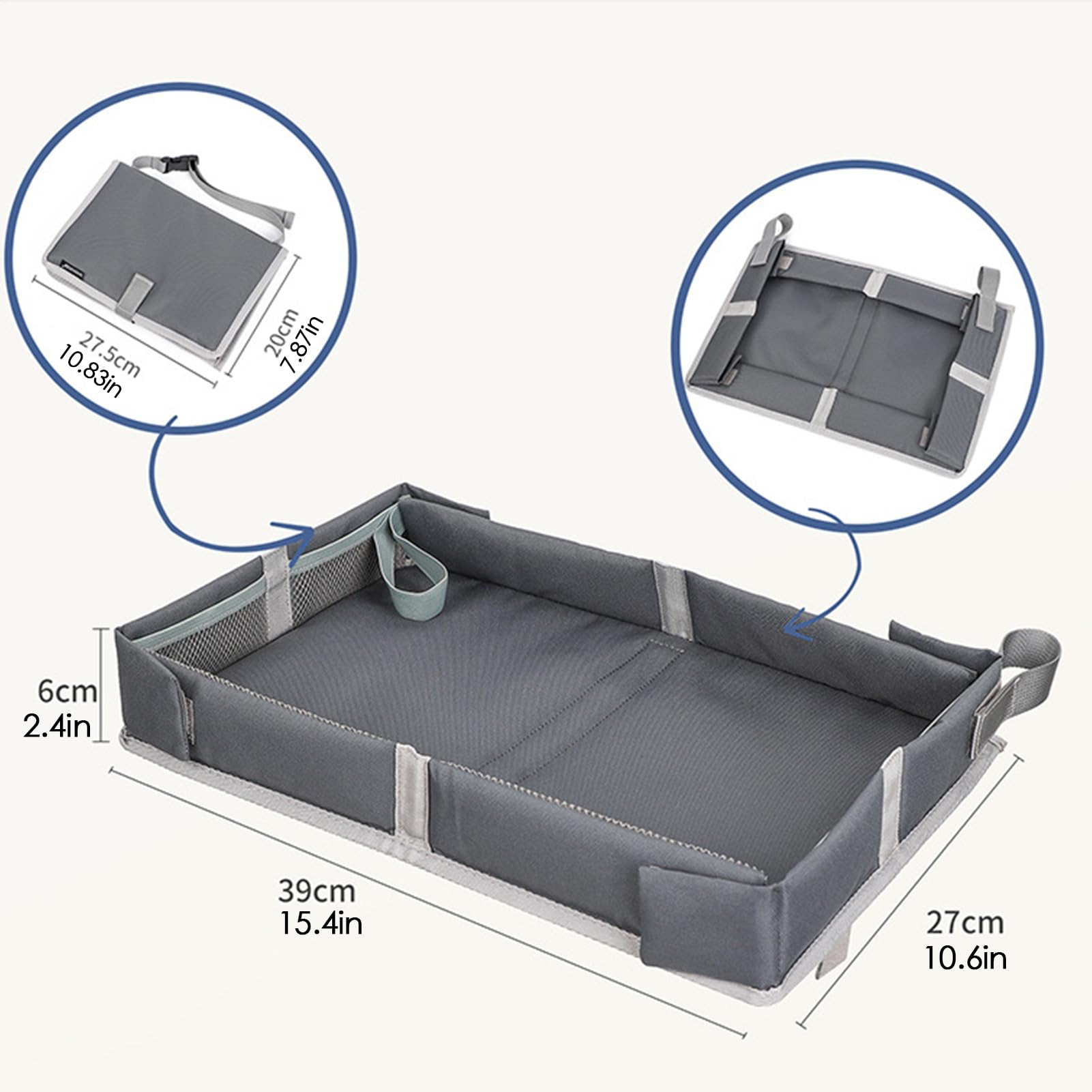 Cubierta de bandeja de avión para niños | Bandeja de viaje para niños: la cubierta de bandeja de avión plegable con bolsillo, la bandeja de almacenamiento de juguetes de mesa portátil para niños