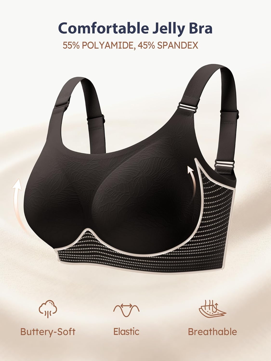 Bras for Women No Underwire, Full Coverage Seamless Comfortable Bralette with Support and Lift, Wireless Padded Bra - Image 5