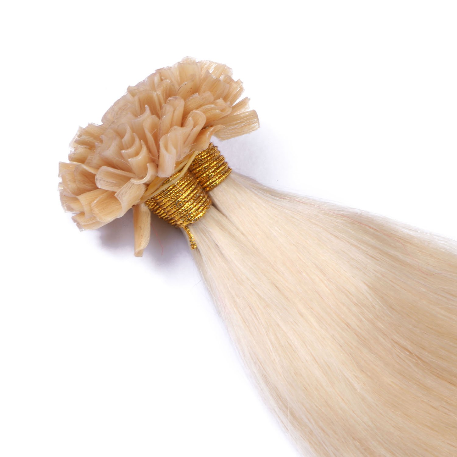 Keratin Bonding - # 60 - WEISSBLOND - 60cm - 50 Strähnen - 1g - 100% Remy Echthaar Haarverlängerung U-Tip Extentions by NOVON Hair Extensions mit sehr hoher Qualität