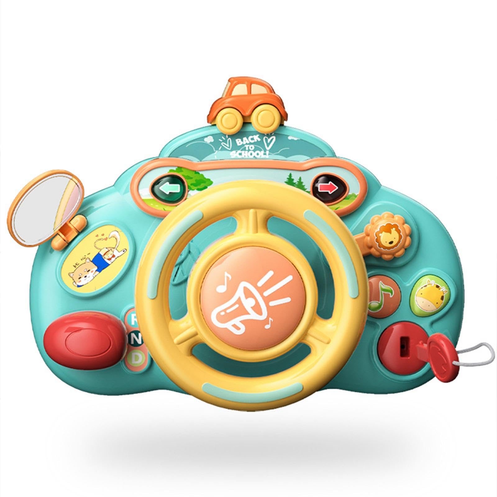Volante Giocattolo "Viaggio", Mini, Interattivo, Educativo E Musicale per Bambini, Regalo di Compleanno per Neonati, batteria verde, Taglia unica