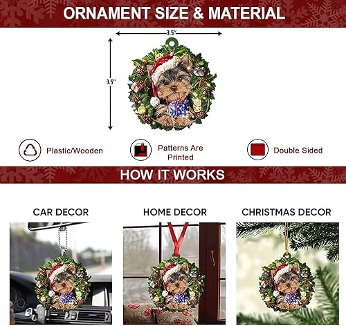 Miniatura 2 de Chow Chow - Adorno de Navidad conmemorativo de silueta de alas de ángel, adorno de Navidad 2023, adorno colgante de acrílico personalizado de doble