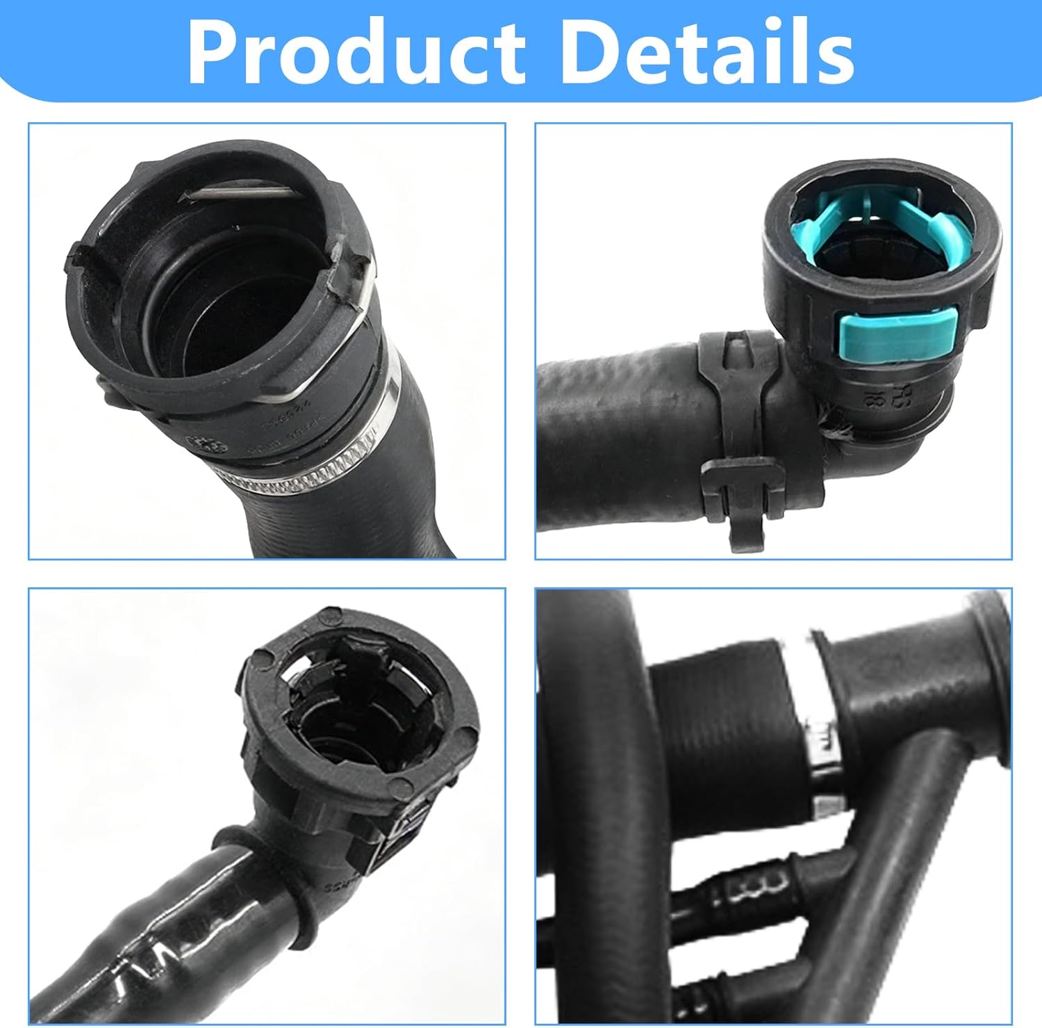 LR034637 Upper Supercharger Coolant Hose Radiator Pipe Compatible with 2014-2022 Land Rover Range Rover Sport, 2014-2016 LR4 HSE 3.0L - Replace LR034637