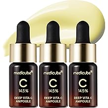 Medicube Deep Vita C Serum 2.0 || 14.5% Pure Vitamin C reduce the appearance of hyperpigmentation, dark spots, and blemishes | 16 self-tests complete | Korean skincare (10g * 3 bottles)