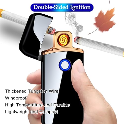 Miniatura 2 de Encendedor electrónico, encendedor eléctrico, encendedor inteligente recargable por USB, encendedores geniales, encendido de doble cara, resistente