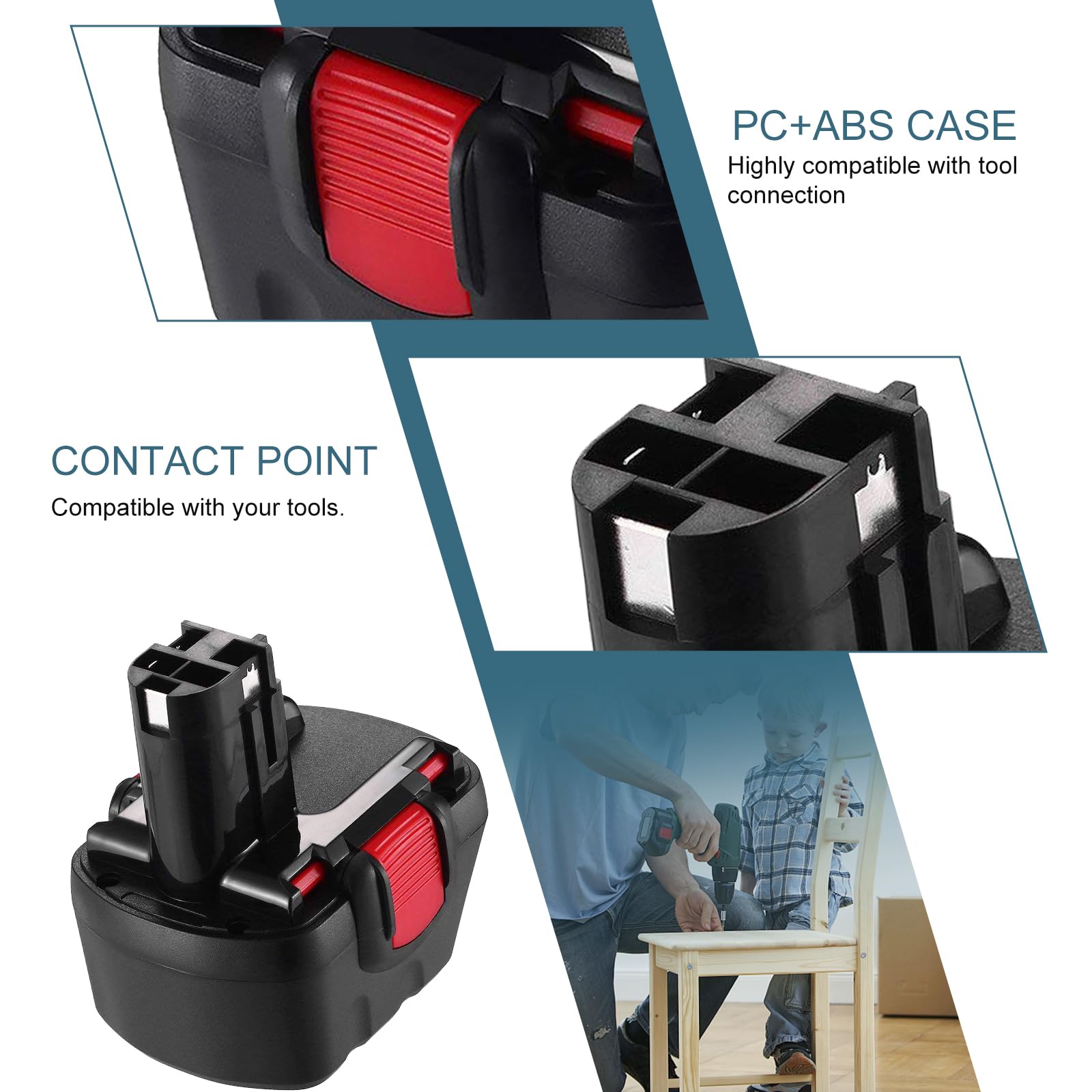 2 X Exemoro PSR 12 12V 3.6Ah Ricambio Batteria per Bosch BAT043 BAT045 BAT046 BAT049 BAT120 BAT139 PSR 12VE-2 GSB 12 VE-2 GSR 12 VE-2