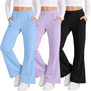 3 Pack Girls' Sweatpants Flare Wide Leg Pants