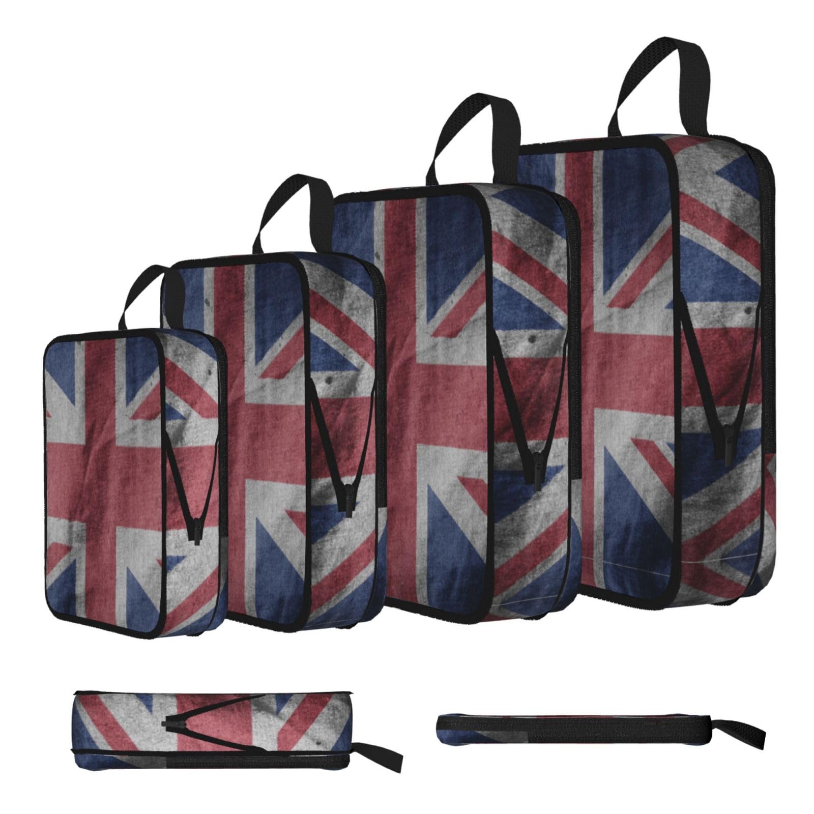 Dark England Flag Print Packing Cubes for Travel Space Saver Bags, Compression Packing Cubes Set of 4, Expandable Luggage Organisers, Suitcase Organiser Bags