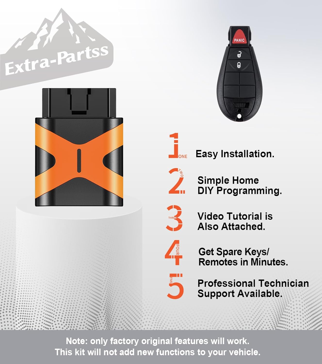 Simple Remote Key Fob Replacement Kit for Dodge IYZ-C01C or M3N5WY783X fits Grand Caravan 2008 2009 2010 2011 2012 2013 2014 2015 2016 2017 2018 2019 2020