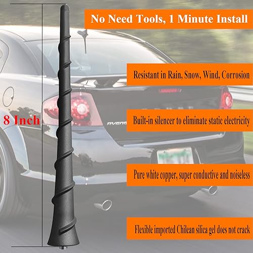 Miniatura 3 de Dodge Avenger - Antena de goma flexible de 8 pulgadas, número de pieza 68297936AA