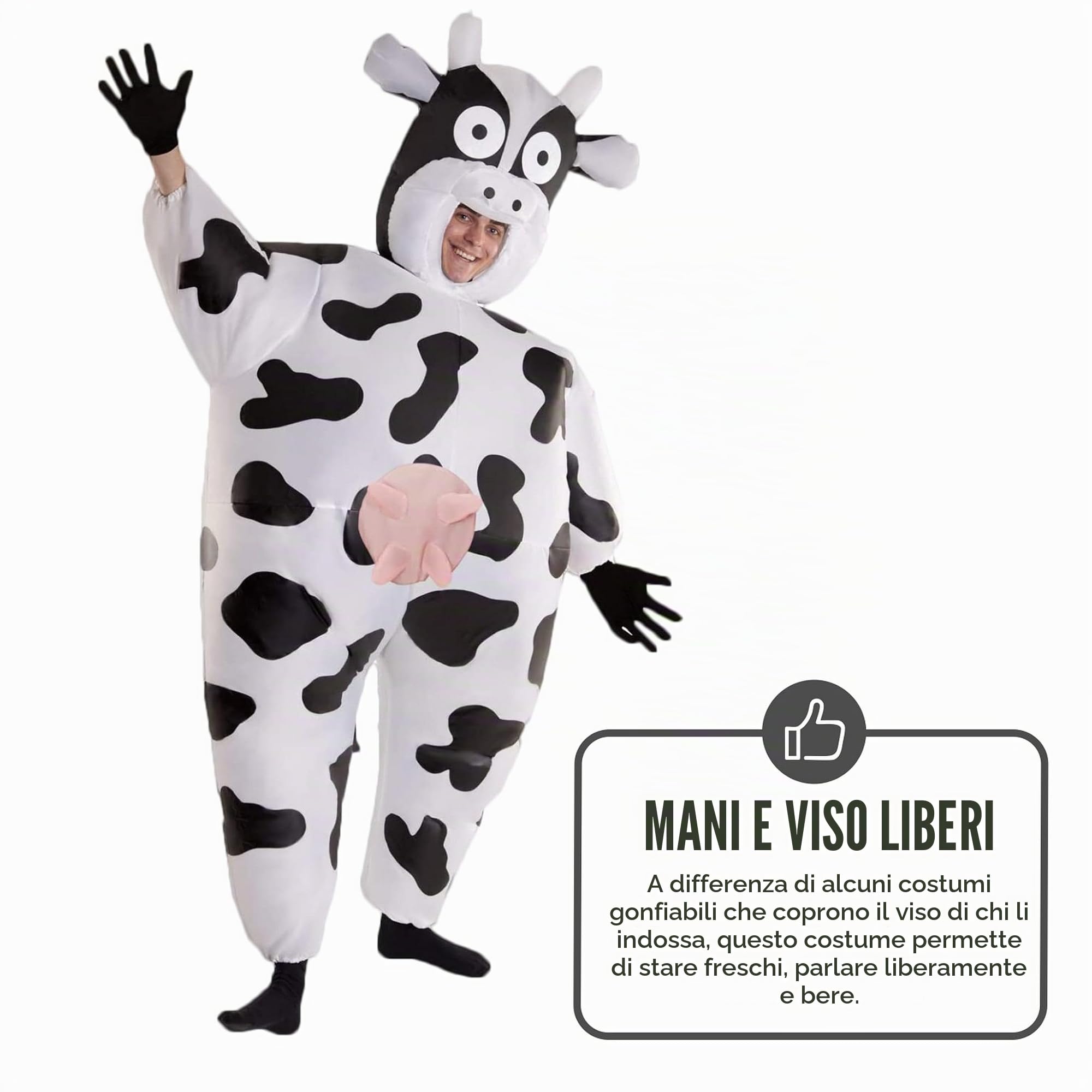 Morph Costumes Costume Mucca Gonfiabile - Vestito Carnevale Adulto, Abito Divertente per Feste, Halloween e Eventi Speciali