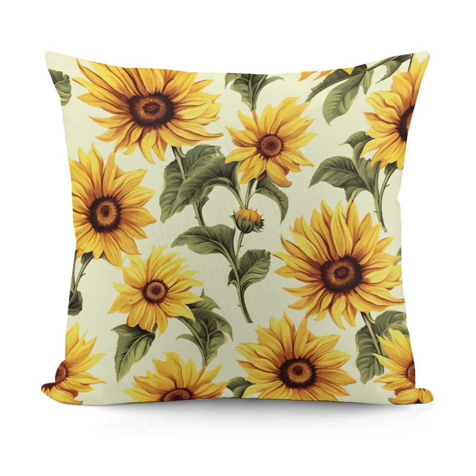 Adfgyerh Style Summer Sunflower Decorative Pillow Covers, Throw Pillow Covers Soft For All Seasons, Pillowcases For Couch Living Room Sofa Bedroom 18X18 Inch