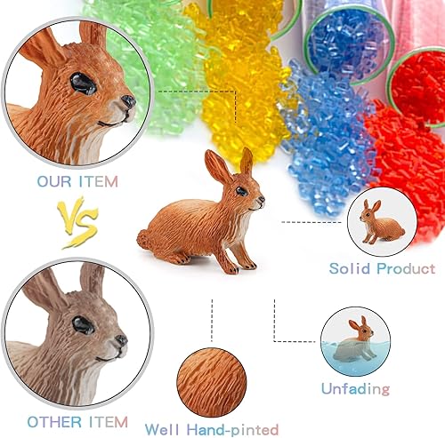 Miniatura 2 de Figuras de conejito para niños, 8 piezas para decoración de pasteles, figura de conejo, decoración de pasteles, suministros de fiesta de cumpleaños,