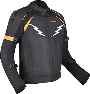 Allextreme WILDFIRE Bike Riding Jacket CE Level 2 Certified Armour Protector for Back Elbows Shoulders Mesh Fabric Motorcy... Price In India